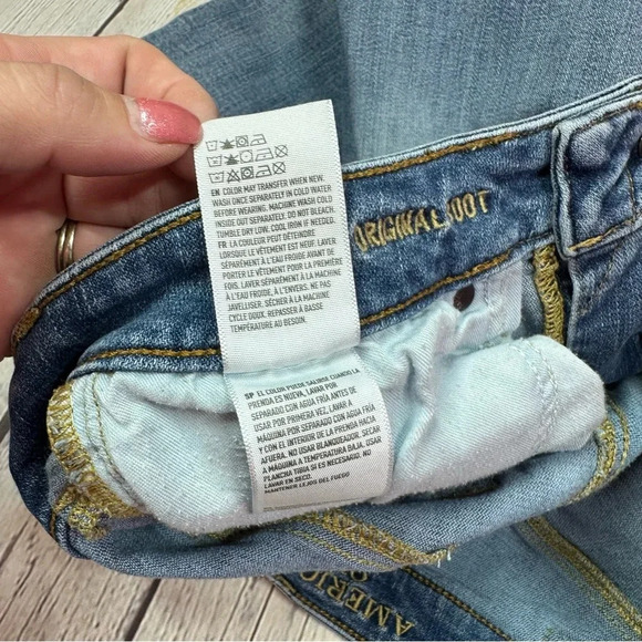 american eagle extreme flex mens jeans light wash sz 28x28" original boot - Picture 9 of 10